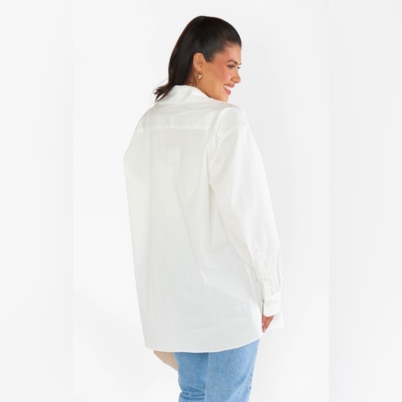 SHOW ME YOUR MUMU Banks Button Down Shirt In White Poplin - Picture 6 of 11